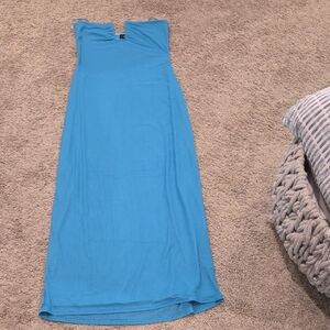 Vici Blue Strapless Maxi Dress